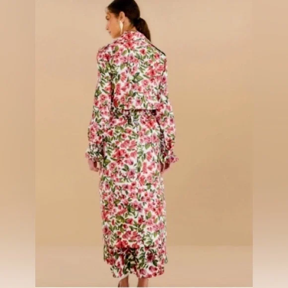 Farm Rio Oversized Floral Trench Coat Small - Picture 5 of 8